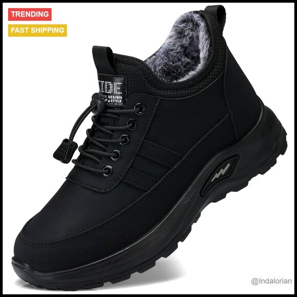 Amazon.com | SHIBEVER Snow Boots for Women Winter: Warm Fur  Faux Fur Lined Ankle Boots Waterproof Slip On Winter Snow Shoes Comfortable